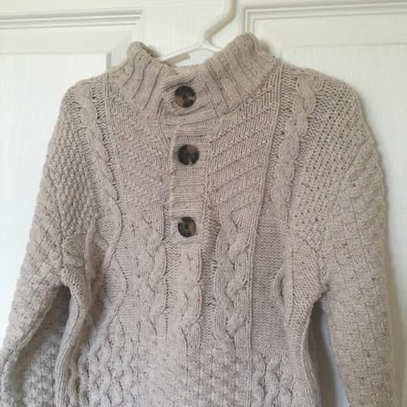 Cat & Jack Other - CAT & JACK 3 Button Mockneck Cable Knit Sweater